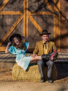 Vintage 1970's Western Blue Lace Dress